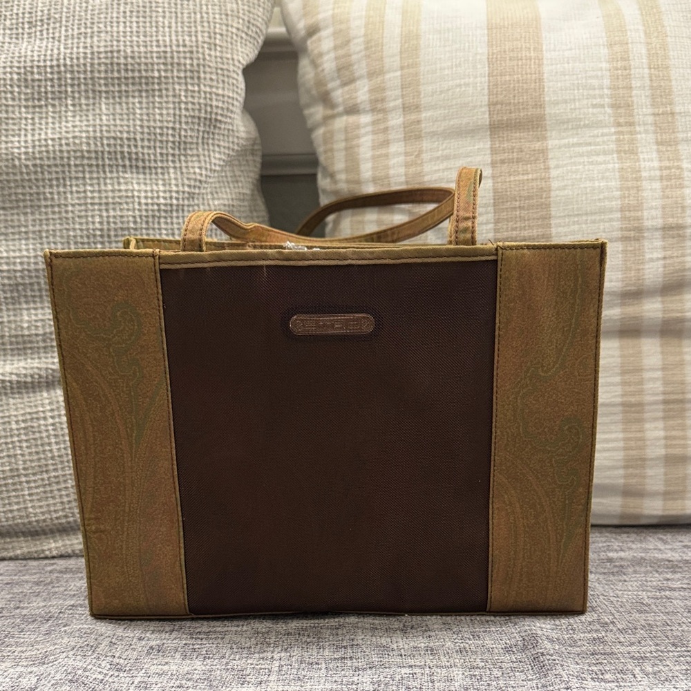 Etro Tiny Brown and Tan Tote  Bag